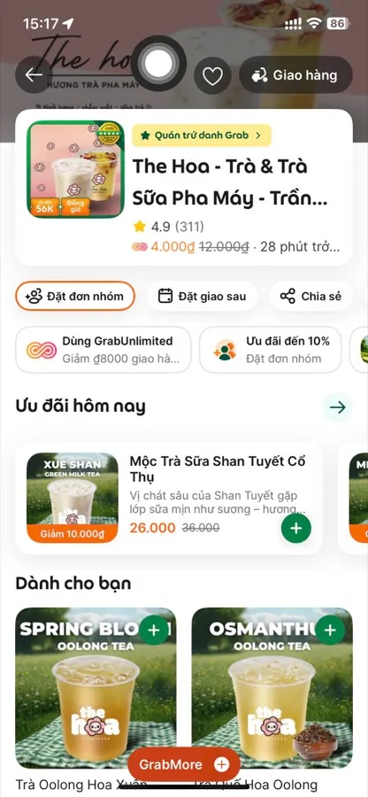 Trang The Hoa trên Grab